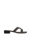Sandalia plana pala strass negro