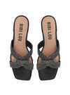 Sandalia plana pala strass negro
