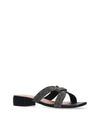 Sandalia plana pala strass negro