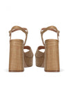 Sandalia plataforma tejido rafia beige