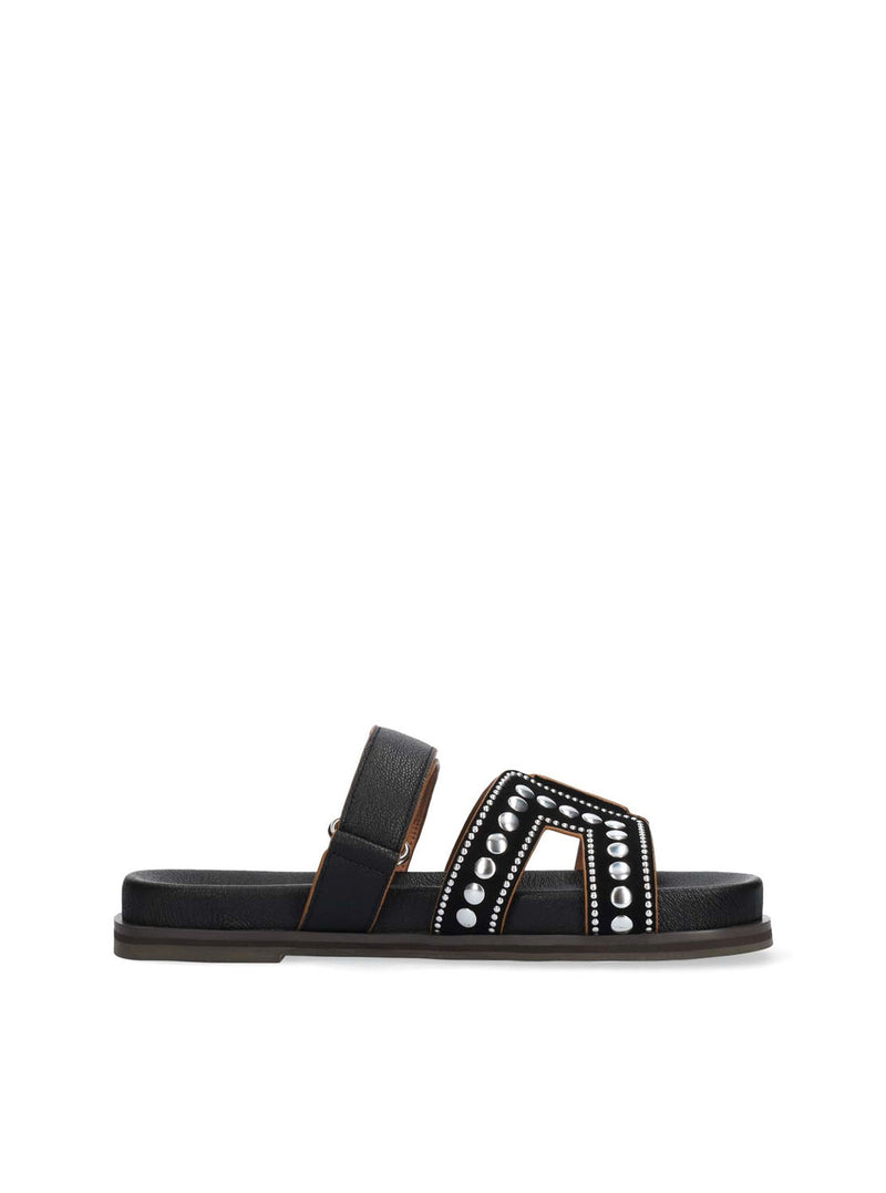 Sandalia bio tachuelas piel negro