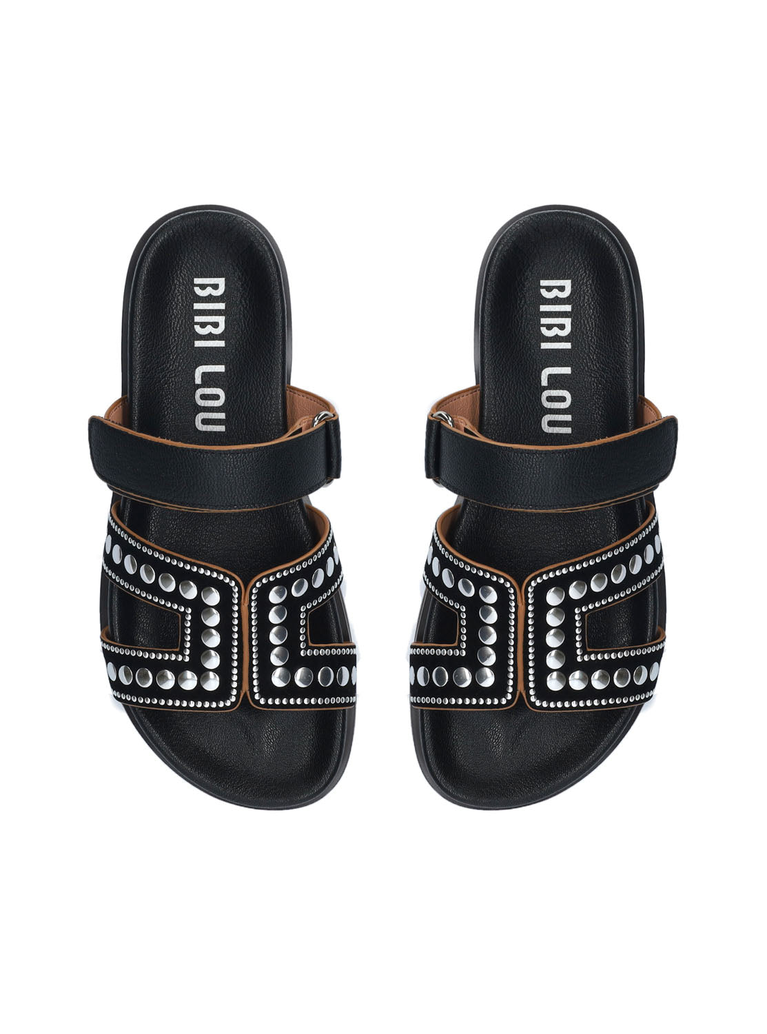 Sandalia bio tachuelas piel negro