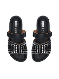 Sandalia bio tachuelas piel negro