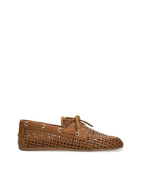 Mocasín "kiowa" calados piel cuero