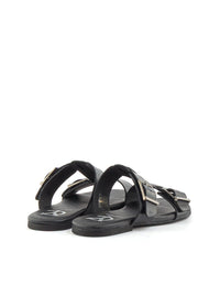SANDALIA HEBILLAS PIEL NEGRO NEGRO