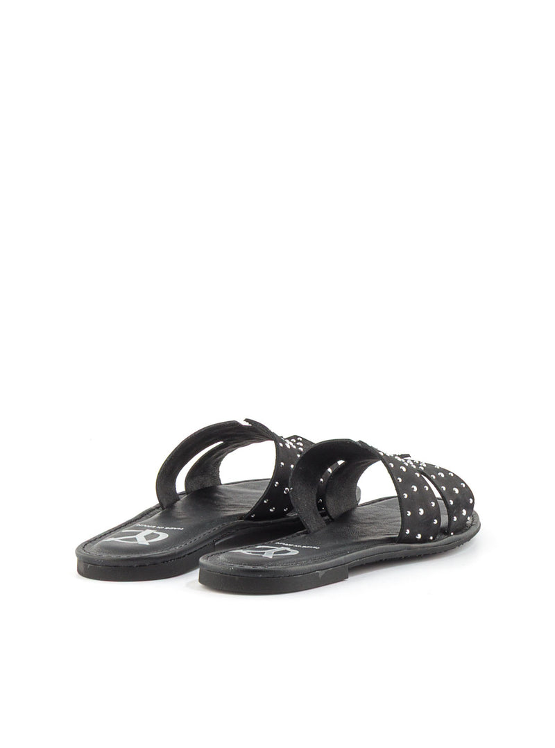 SANDALIA MICROTACHAS NOBUCK NEGRO NEGRO