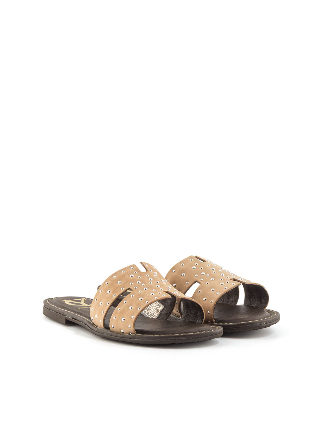 SANDALIA MICROTACHAS NOBUCK TAUPE TAUPE