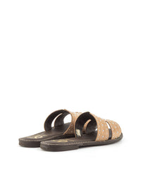 SANDALIA MICROTACHAS NOBUCK TAUPE TAUPE