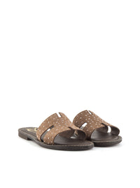 SANDALIA MICROTACHAS NOBUCK MARRON MARRON
