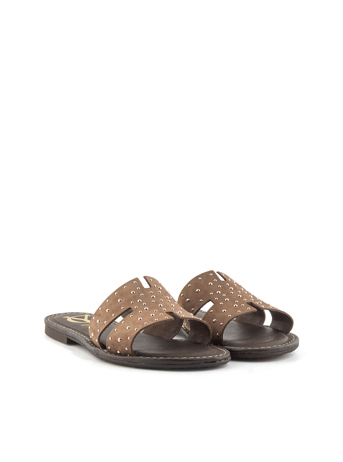 SANDALIA MICROTACHAS NOBUCK MARRON MARRON