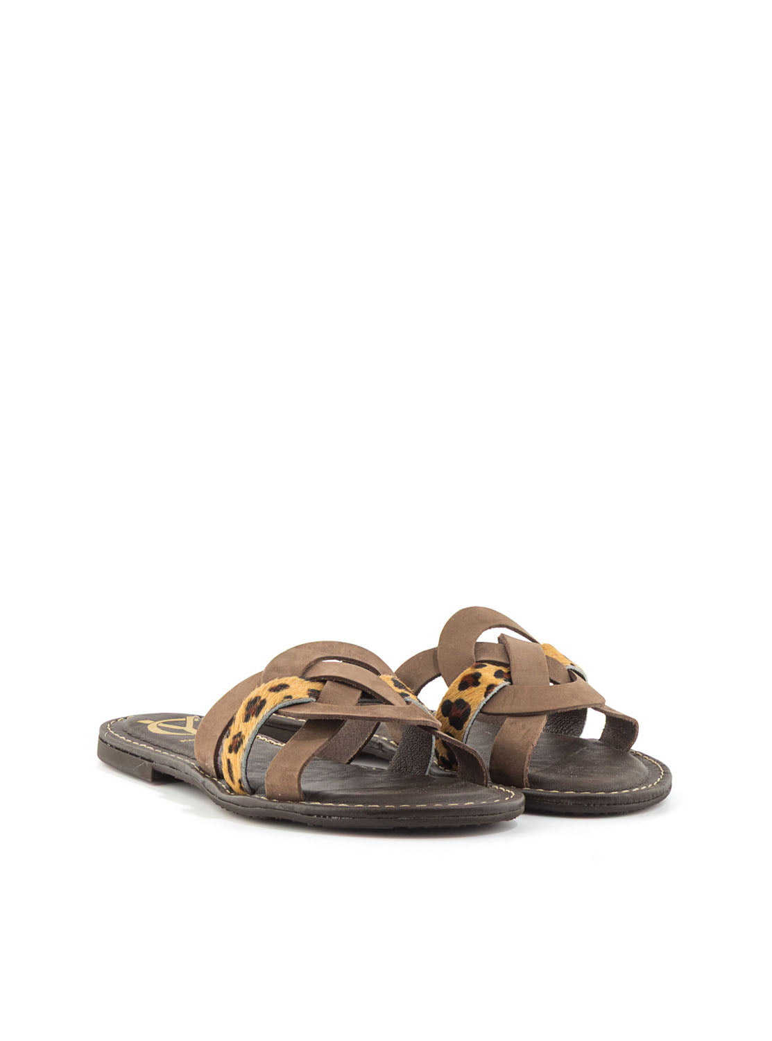 SANDALIA NOBUCK MARRON LEOPARDO MARRON LEOPARDO