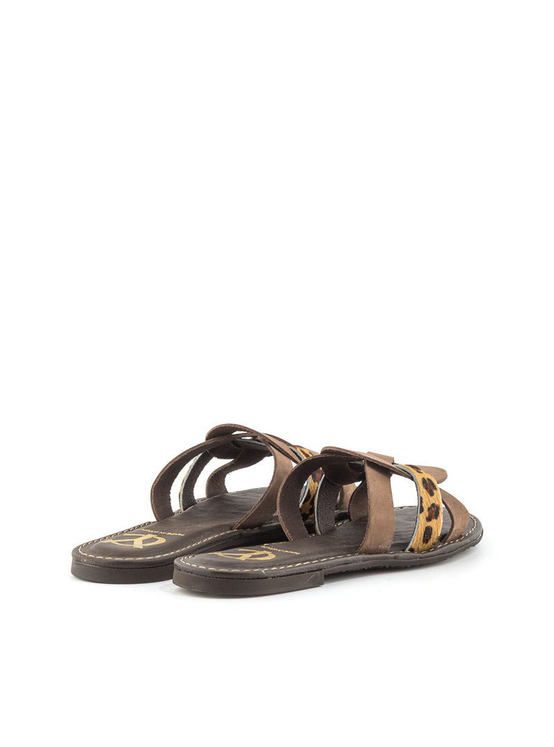 SANDALIA NOBUCK MARRON LEOPARDO MARRON LEOPARDO