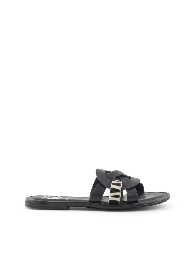 SANDALIA PIEL NEGRO CEBRA NEGRO CEBRA