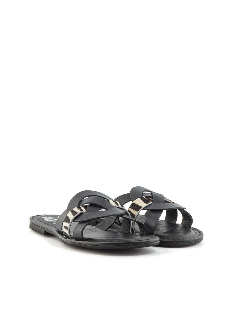 SANDALIA PIEL NEGRO CEBRA NEGRO CEBRA