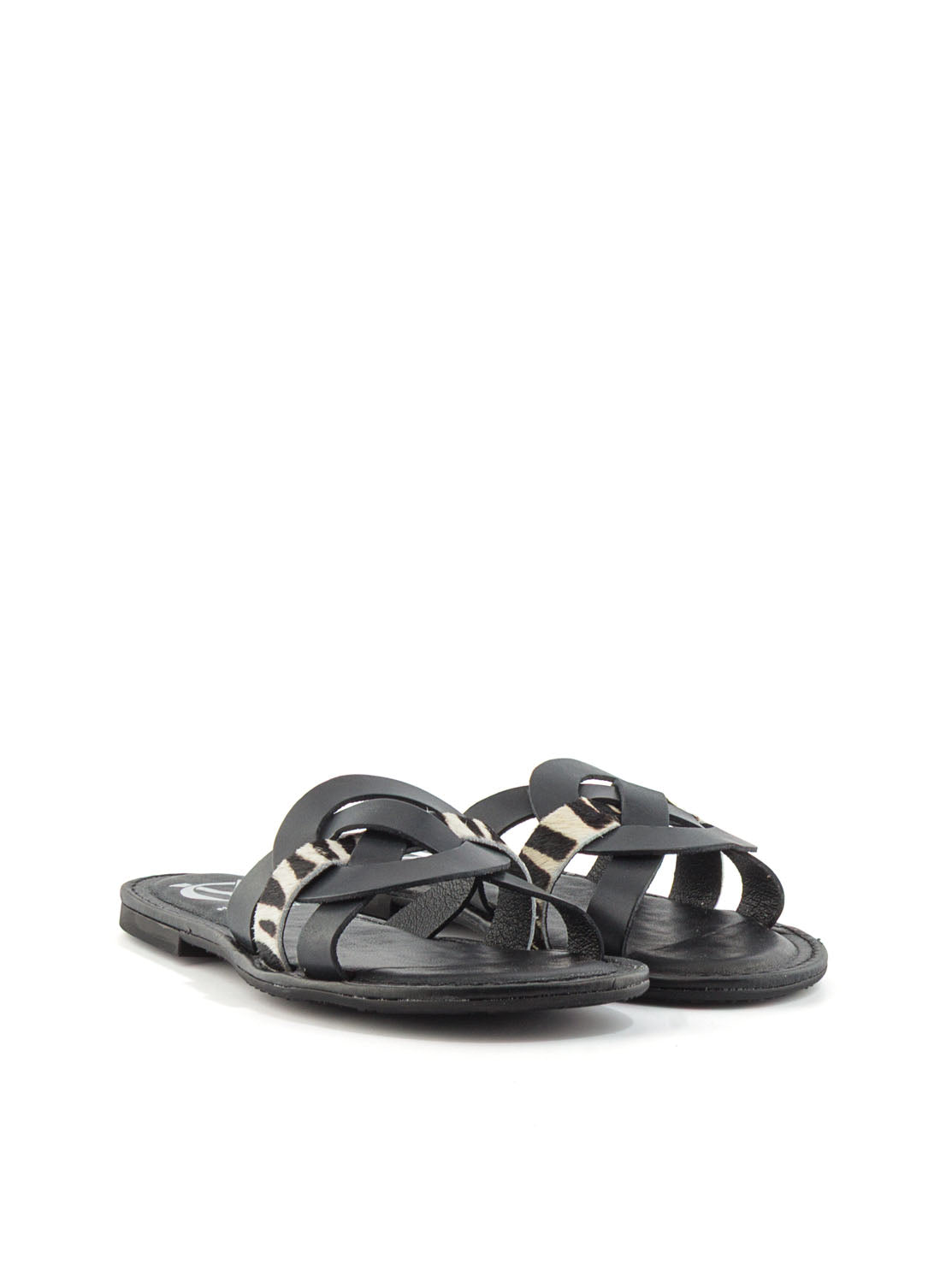 SANDALIA PIEL NEGRO CEBRA NEGRO CEBRA