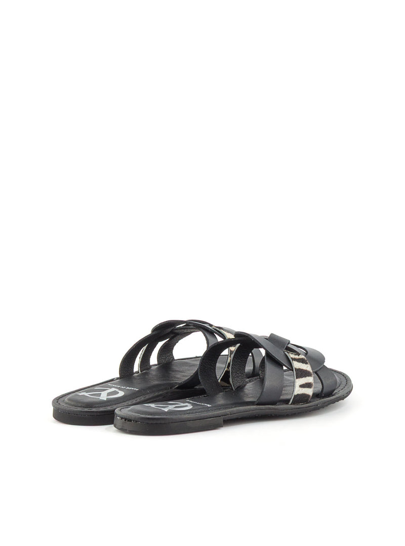 SANDALIA PIEL NEGRO CEBRA NEGRO CEBRA