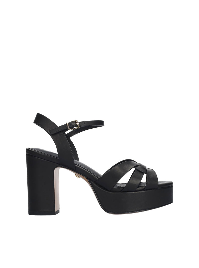 Sandalia plataforma piel negro