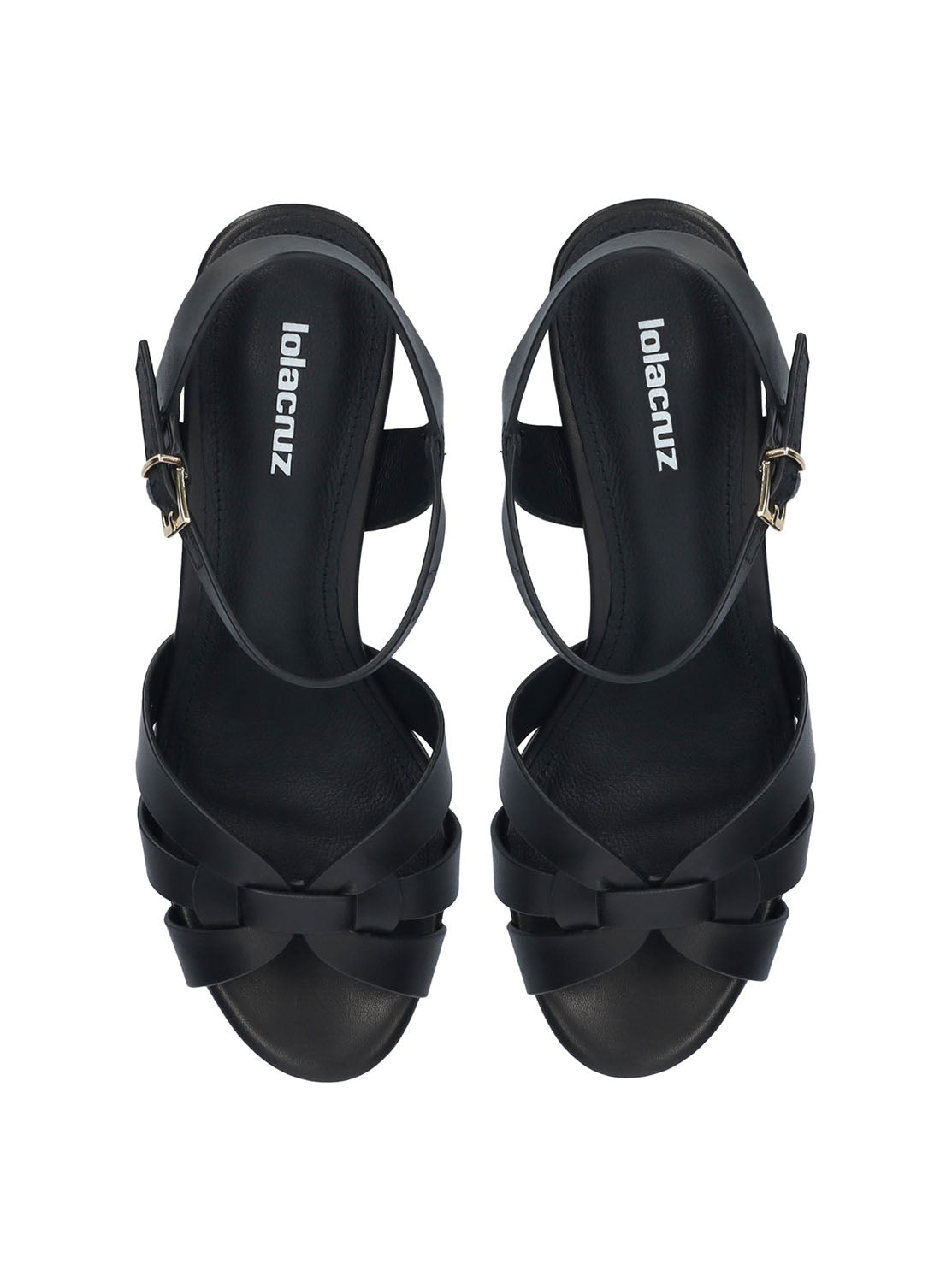 Sandalia plataforma piel negro