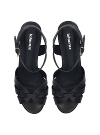 Sandalia plataforma piel negro