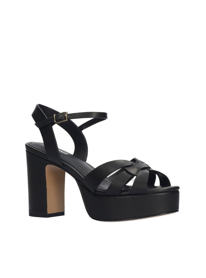 Sandalia plataforma piel negro