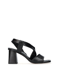 Sandalia cruzada piel negro