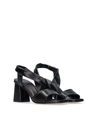Sandalia cruzada piel negro