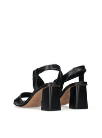 Sandalia cruzada piel negro