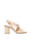 Sandalia cruzada piel beige