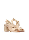 Sandalia cruzada piel beige