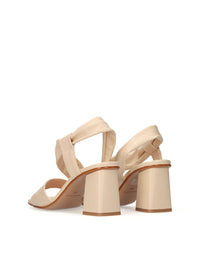 Sandalia cruzada piel beige