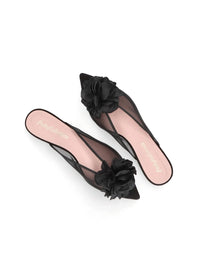 Mule flor rejilla negro