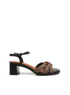 Sandalia piedra tiras combi rafia negro