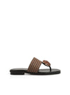 Sandalia piedra combi rafia negro