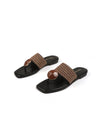 Sandalia piedra combi rafia negro
