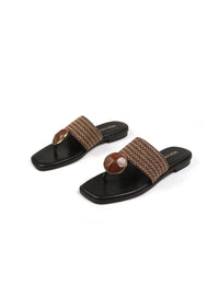 Sandalia piedra combi rafia negro