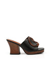 Sandalia zueco maxi piel negro