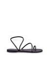 Sandalia plana strass negro