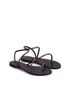 Sandalia plana strass negro