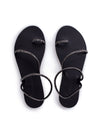 Sandalia plana strass negro