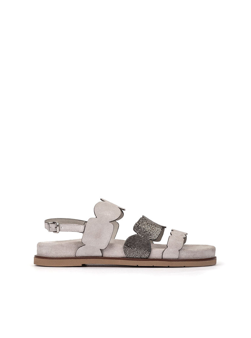 Sandalia brillos ante gris