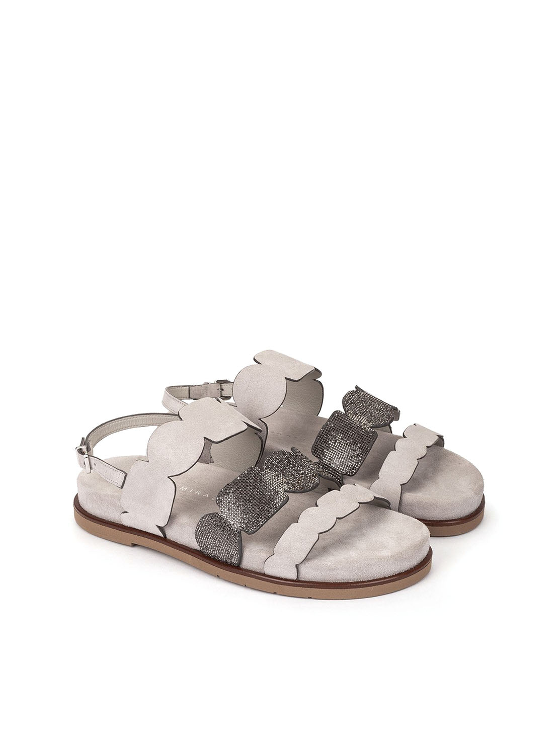 Sandalia brillos ante gris