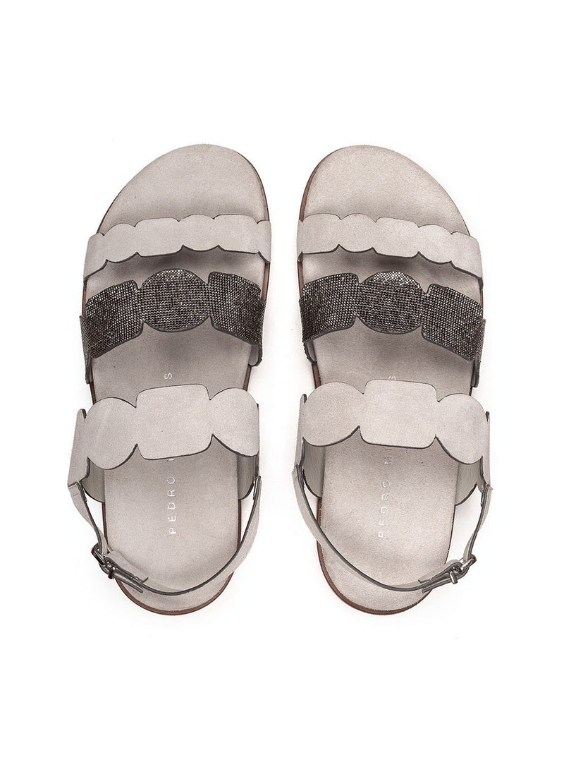 Sandalia brillos ante gris