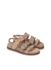 Sandalia brillos ante beige