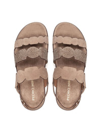 Sandalia brillos ante beige