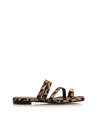Sandalia plana "Marta Lozano" piel estampado leopardo