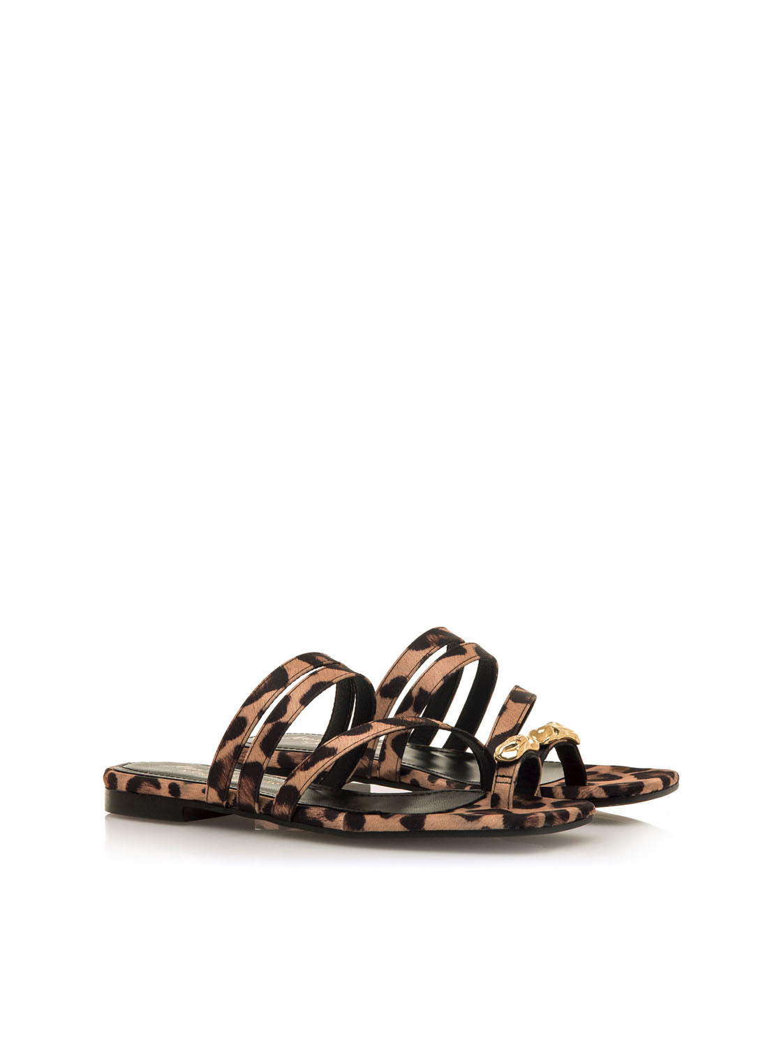 Sandalia plana "Marta Lozano" piel estampado leopardo