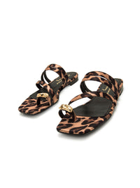 Sandalia plana "Marta Lozano" piel estampado leopardo