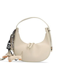 Bolso baguette multi charm piel beige