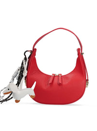 Bolso baguette multi charm piel rojo