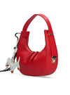 Bolso baguette multi charm piel rojo